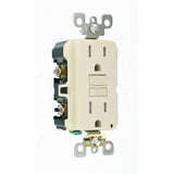Leviton 15 Amp 125-Volt Duplex SmarTest Self-Test SmartlockPro Tamper Resistant GFCI Outlet, Light Almond (3-Pack)
