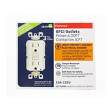 Leviton 15 Amp 125-Volt Duplex SmarTest Self-Test SmartlockPro Tamper Resistant GFCI Outlet, Light Almond (3-Pack)