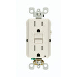 Leviton 15 Amp 125-Volt SmartlockPro SmarTest Tamper-Resistant GFCI Duplex Outlet, Light Almond (GFTR1-KT)