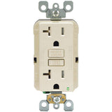 Leviton 20 Amp 125-Volt Duplex SmarTest Self-Test SmartlockPro Tamper-Resistant GFCI Outlet, Light Almond