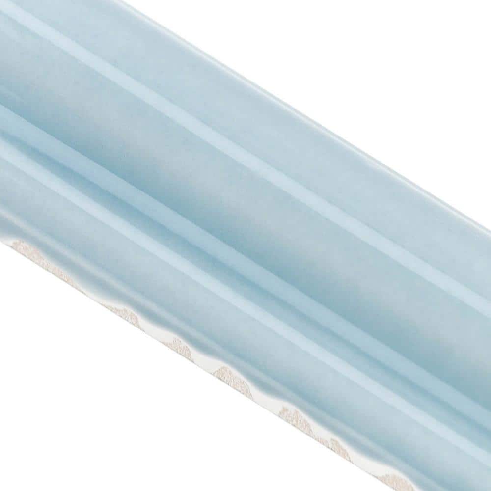 Newport Light Blue 1 in. x 10 in. Polished Ceramic Wall Pencil Liner Tile by Ivy Hill Tile