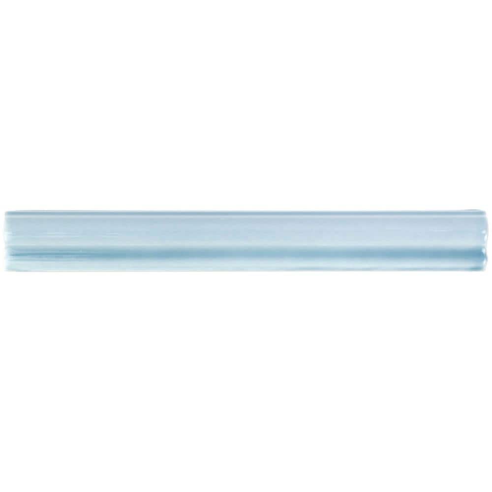 Newport Light Blue 1 in. x 10 in. Polished Ceramic Wall Pencil Liner Tile by Ivy Hill Tile