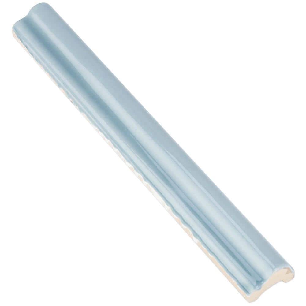 Newport Light Blue 1 in. x 10 in. Polished Ceramic Wall Pencil Liner Tile by Ivy Hill Tile