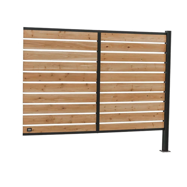 Backyard Discovery 6x8 Cedar Wood Flat Top Privacy Wall Kit with Aluminum Posts