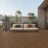 Tidoin Outdoor 1 ft. x 1 ft. Composite Deck Tile in Light Coffee(20 Per Box)