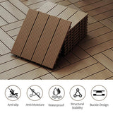 Tidoin Outdoor 1 ft. x 1 ft. Composite Deck Tile in Light Coffee(35 Per Box)