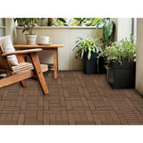 Tidoin Outdoor 1 ft. x 1 ft. Composite Deck Tile in Light Coffee(20 Per Box)