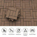 Tidoin Outdoor 1 ft. x 1 ft. Composite Deck Tile in Light Coffee(20 Per Box)