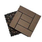 Tidoin Outdoor 1 ft. x 1 ft. Composite Deck Tile in Light Coffee(20 Per Box)