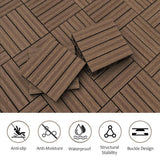 Tidoin Outdoor 1 ft. x 1 ft. Composite Deck Tile in Light Coffee(20 Per Box)