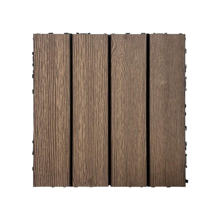 Tidoin Outdoor 1 ft. x 1 ft. Composite Deck Tile in Light Coffee(20 Per Box)