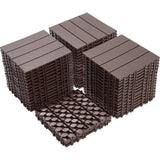 Tidoin Outdoor 1 ft. x 1 ft. Composite Interlocking Tile Deck Tile in Light Coffee(44 Per Box)