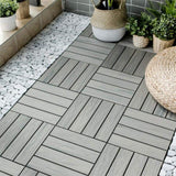 Afoxsos 1 ft. x 1 ft. Plastic Composite Deck Tile Set, All-Weather Easy to DIY and Maintain, Sky Grey (22-Pack)