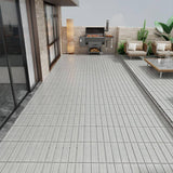 Afoxsos 1 ft. x 1 ft. Plastic Composite Interlocking Deck Tile Set, All-Weather Easy to DIY and Maintain, Light Grey (11-Pack)