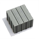 Afoxsos 1 ft. x 1 ft. Plastic Composite Interlocking Deck Tile Set, All-Weather Easy to DIY and Maintain, Light Grey (11-Pack)