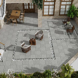Afoxsos 1 ft. x 1 ft. Plastic Composite Interlocking Deck Tile Set, All-Weather Easy to DIY and Maintain, Light Grey (11-Pack)