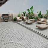 Afoxsos 1 ft. x 1 ft. Plastic Composite Interlocking Deck Tile Set, All-Weather Easy to DIY and Maintain, Light Grey (11-Pack)