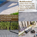 Afoxsos 1 ft. x 1 ft. Light Gray Wood Interlocking Deck Tiles Striped Pattern All-Weather for Patio, Balcony Pool Side (20 Pack)
