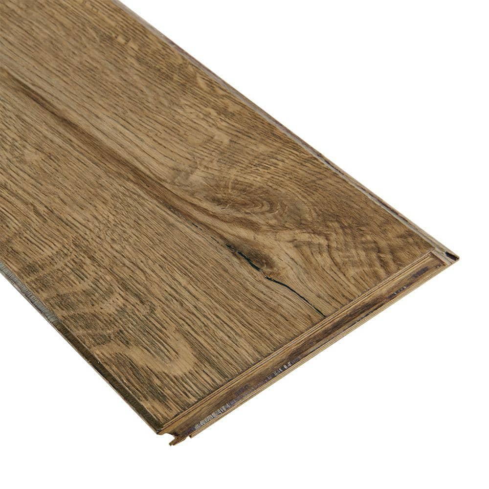 Bruce Time Honored Light Gray Oak 3/8 in. T x 7.3 in. W Click Lock Wire Brushed Engineered Hardwood Flooring (32.6 sq.ft./ctn)