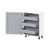 J COLLECTION Cumberland Light Gray Shaker Assembled Base Kitchen Cabinet with Inner Drawers (24 in. W x 34.5 in. H x 14 in. D)