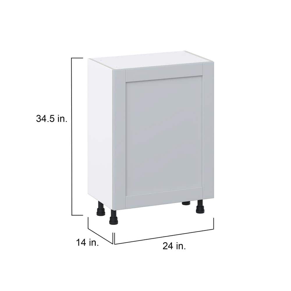 J COLLECTION Cumberland Light Gray Shaker Assembled Base Kitchen Cabinet with Inner Drawers (24 in. W x 34.5 in. H x 14 in. D)