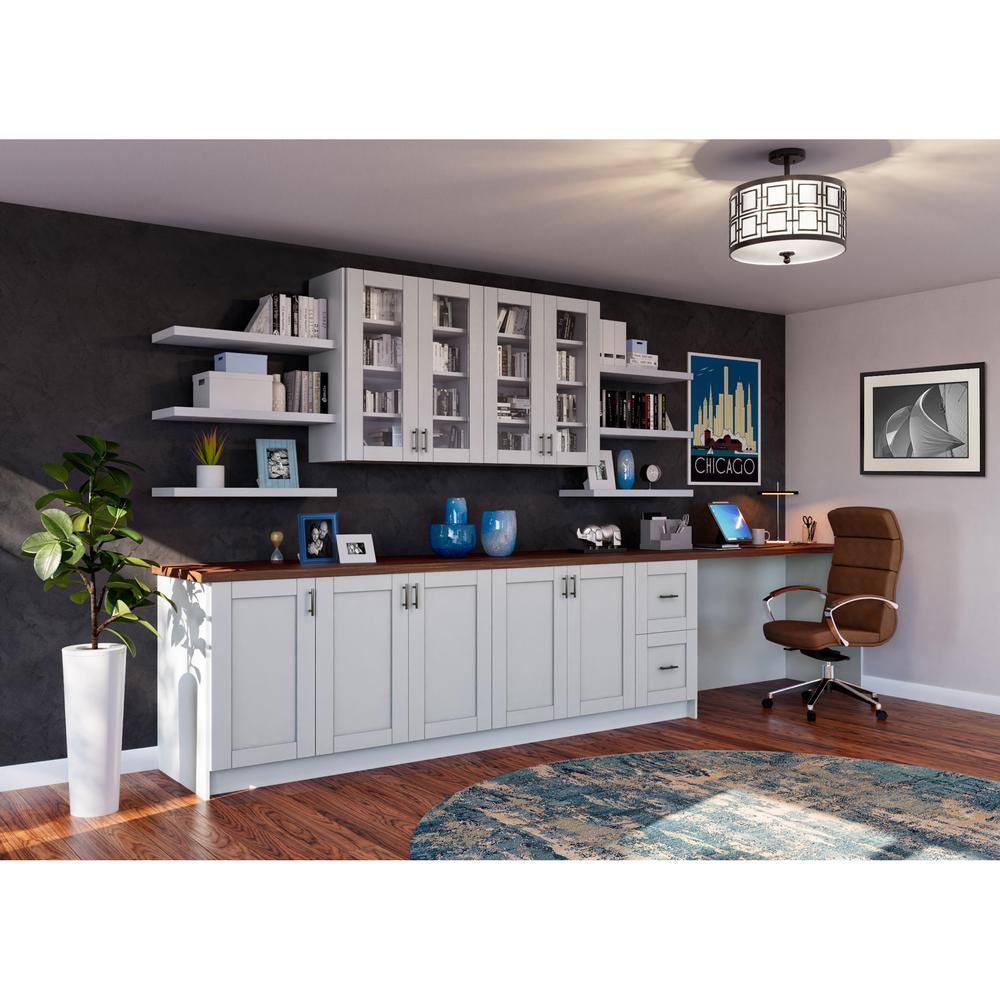 J COLLECTION Cumberland Light Gray Shaker Assembled Cooktop Base Kitchen Cabinet with False Front (36 in. W x 34.5 in. H x 24 in. D)