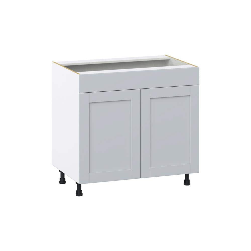 J COLLECTION Cumberland Light Gray Shaker Assembled Cooktop Base Kitchen Cabinet with False Front (36 in. W x 34.5 in. H x 24 in. D)