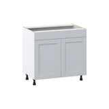 J COLLECTION Cumberland Light Gray Shaker Assembled Cooktop Base Kitchen Cabinet with False Front (36 in. W x 34.5 in. H x 24 in. D)