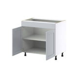 J COLLECTION Cumberland Light Gray Shaker Assembled Cooktop Base Kitchen Cabinet with False Front (36 in. W x 34.5 in. H x 24 in. D)