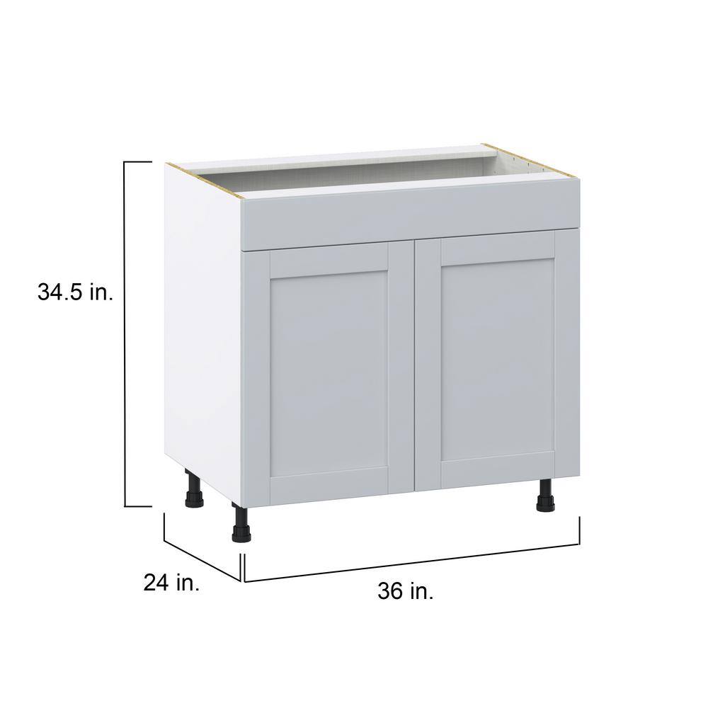 J COLLECTION Cumberland Light Gray Shaker Assembled Cooktop Base Kitchen Cabinet with False Front (36 in. W x 34.5 in. H x 24 in. D)