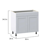 J COLLECTION Cumberland Light Gray Shaker Assembled Cooktop Base Kitchen Cabinet with False Front (36 in. W x 34.5 in. H x 24 in. D)