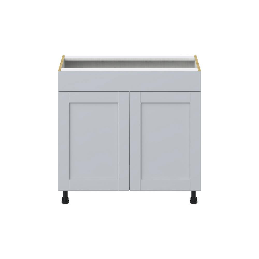 J COLLECTION Cumberland Light Gray Shaker Assembled Cooktop Base Kitchen Cabinet with False Front (36 in. W x 34.5 in. H x 24 in. D)