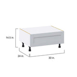 J COLLECTION Cumberland Light Gray Shaker Assembled Base Window Seat Kitchen Cabinet (30 in. W x 14.50 in. H x 24 in. D)