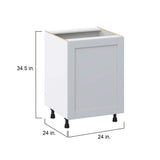 J COLLECTION Cumberland Light Gray Shaker Assembled Sink Base Kitchen Cabinet w/ Full Height Door (24 in. W x 34.5 in. H x 24 in. D)