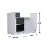 LIFEART CABINETRY Anchester Assembled 39x34.5x24 in. Base Blind Corner Cabinet in Light Gray