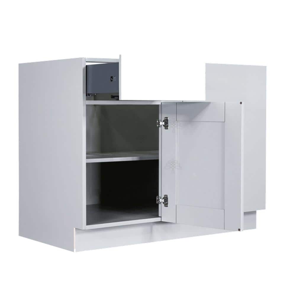 LIFEART CABINETRY Anchester Assembled 39x34.5x24 in. Base Blind Corner Cabinet in Light Gray