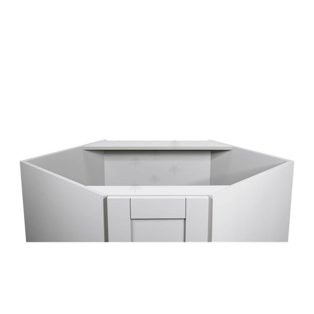 LIFEART CABINETRY Anchester Assembled 36x34.5x24 in. Base Diagonal Cabinet in Light Gray