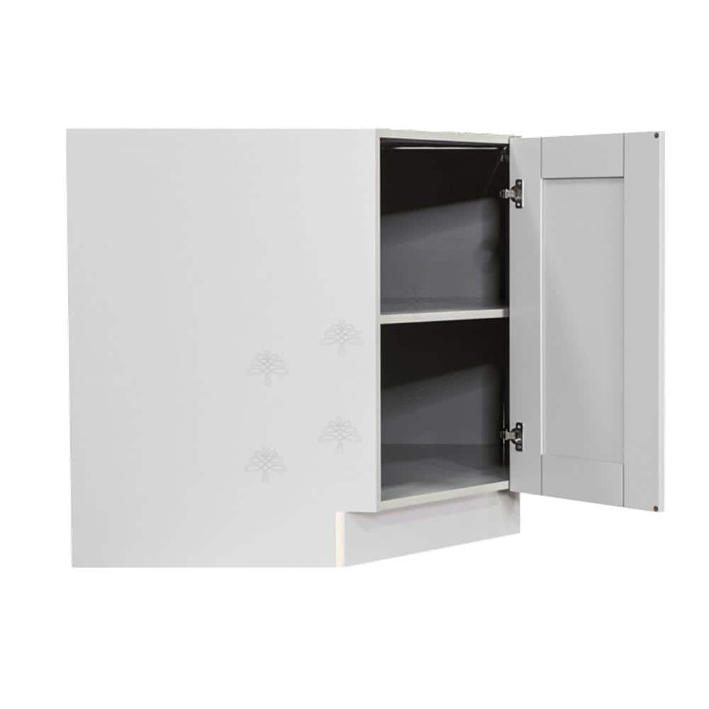 LIFEART CABINETRY Anchester Assembled 36x34.5x24 in. Base Diagonal Cabinet in Light Gray