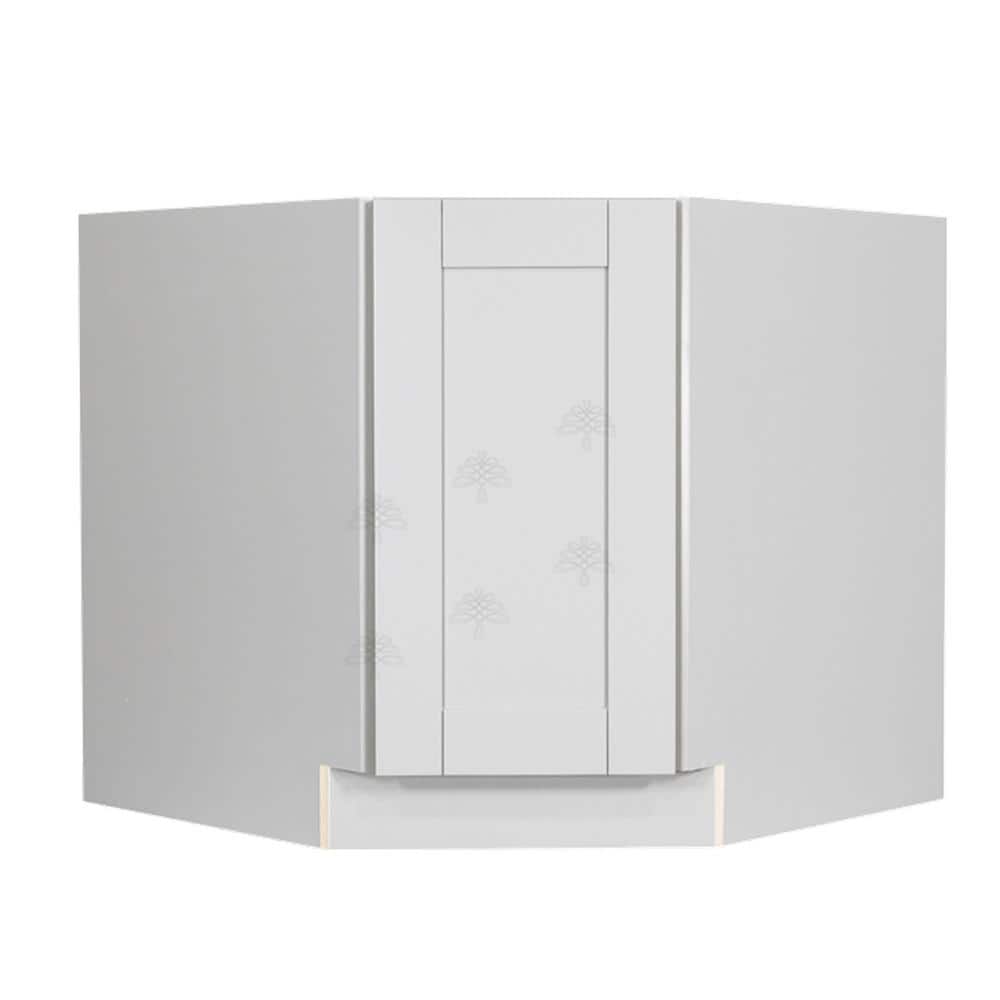 LIFEART CABINETRY Anchester Assembled 36x34.5x24 in. Base Diagonal Cabinet in Light Gray