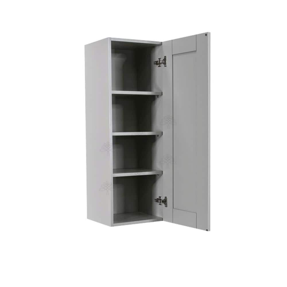 LIFEART CABINETRY Anchester Assembled 12x42x12 in. Wall Cabinet with 1 Door 3 Shelves in Light Gray
