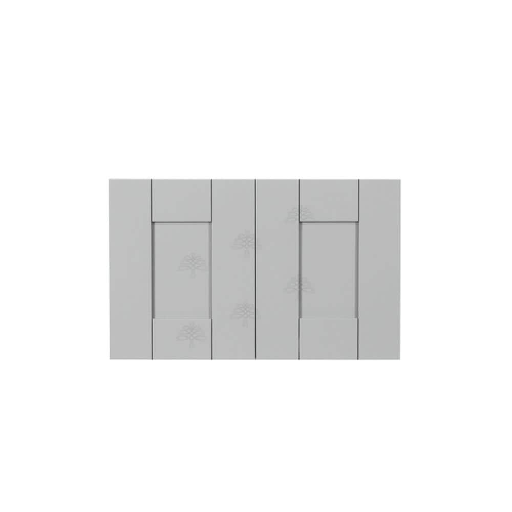LIFEART CABINETRY Anchester Assembled 24x15x12 in. Wall Cabinet with 2 Doors no Shelf in Light Gray