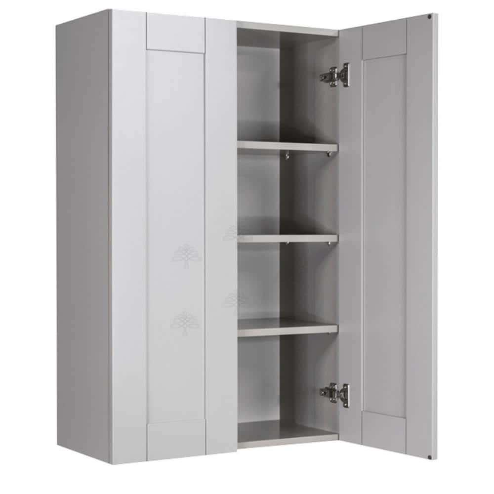 LIFEART CABINETRY Anchester Assembled 24x42x12 in. Wall Cabinet with 2 Doors 3 Shelves in Light Gray