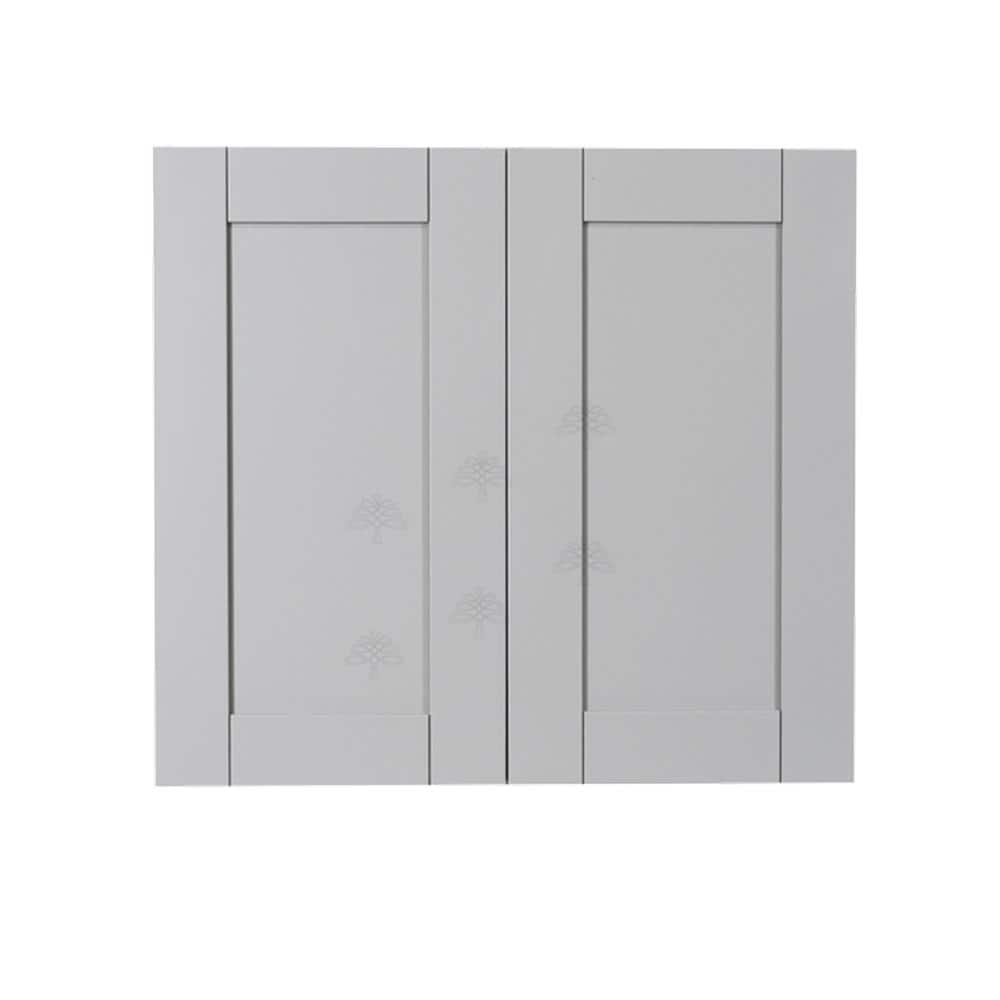 LIFEART CABINETRY Anchester Assembled 33x30x12 in. Wall Cabinet with 2 Doors 2 Shelves in Light Gray