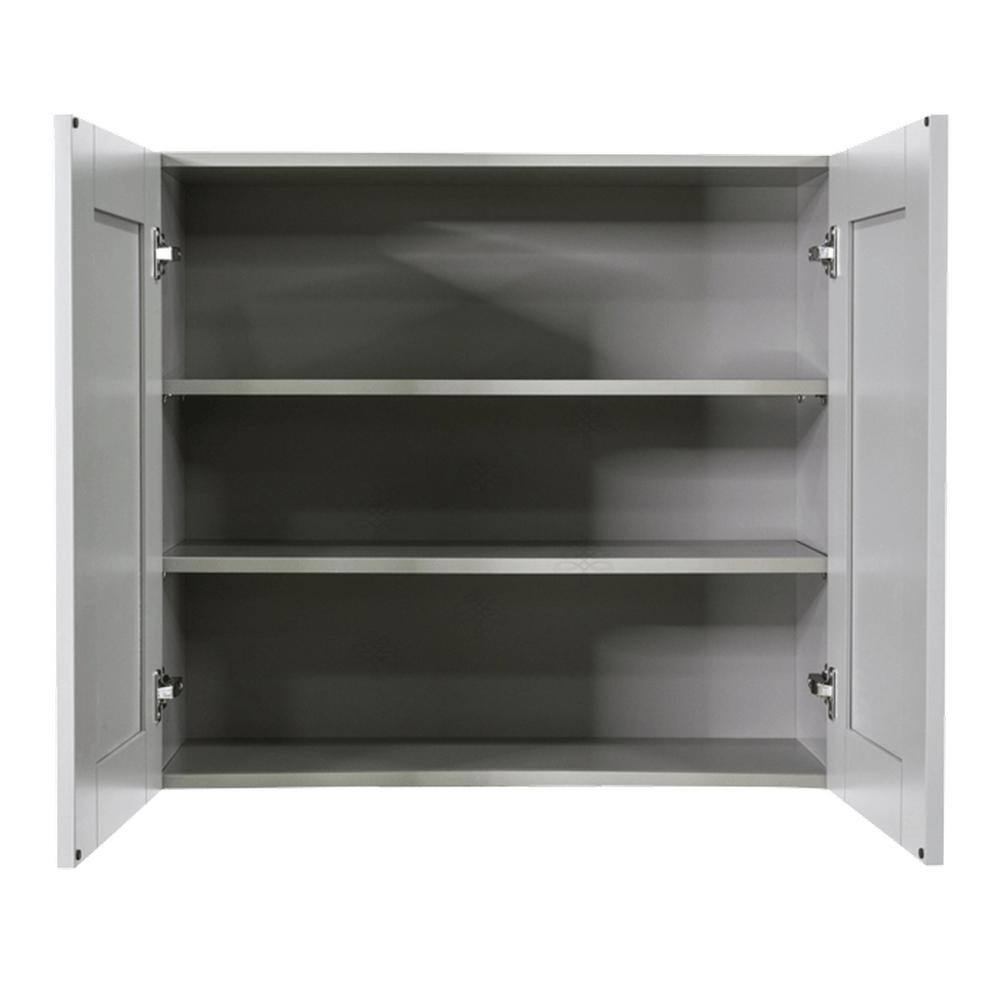 LIFEART CABINETRY Anchester Assembled 33x30x12 in. Wall Cabinet with 2 Doors 2 Shelves in Light Gray