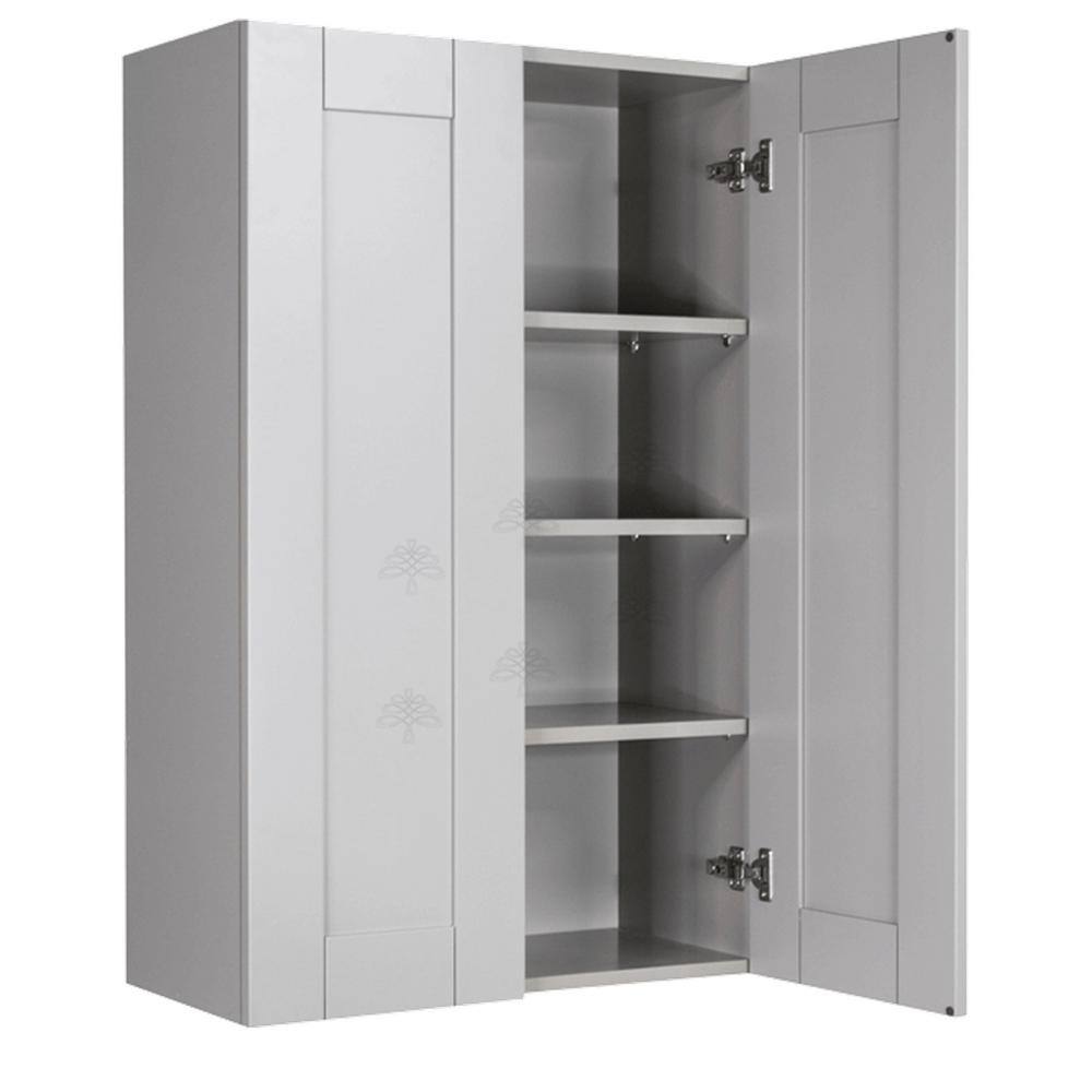 LIFEART CABINETRY Anchester Assembled 33x42x12 in. Wall Cabinet with 2 Doors 3 Shelves in Light Gray