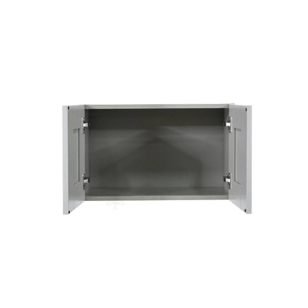 LIFEART CABINETRY Anchester Assembled 36x15x12 in. Wall Cabinet with 2 Doors No Shelf in Light Gray