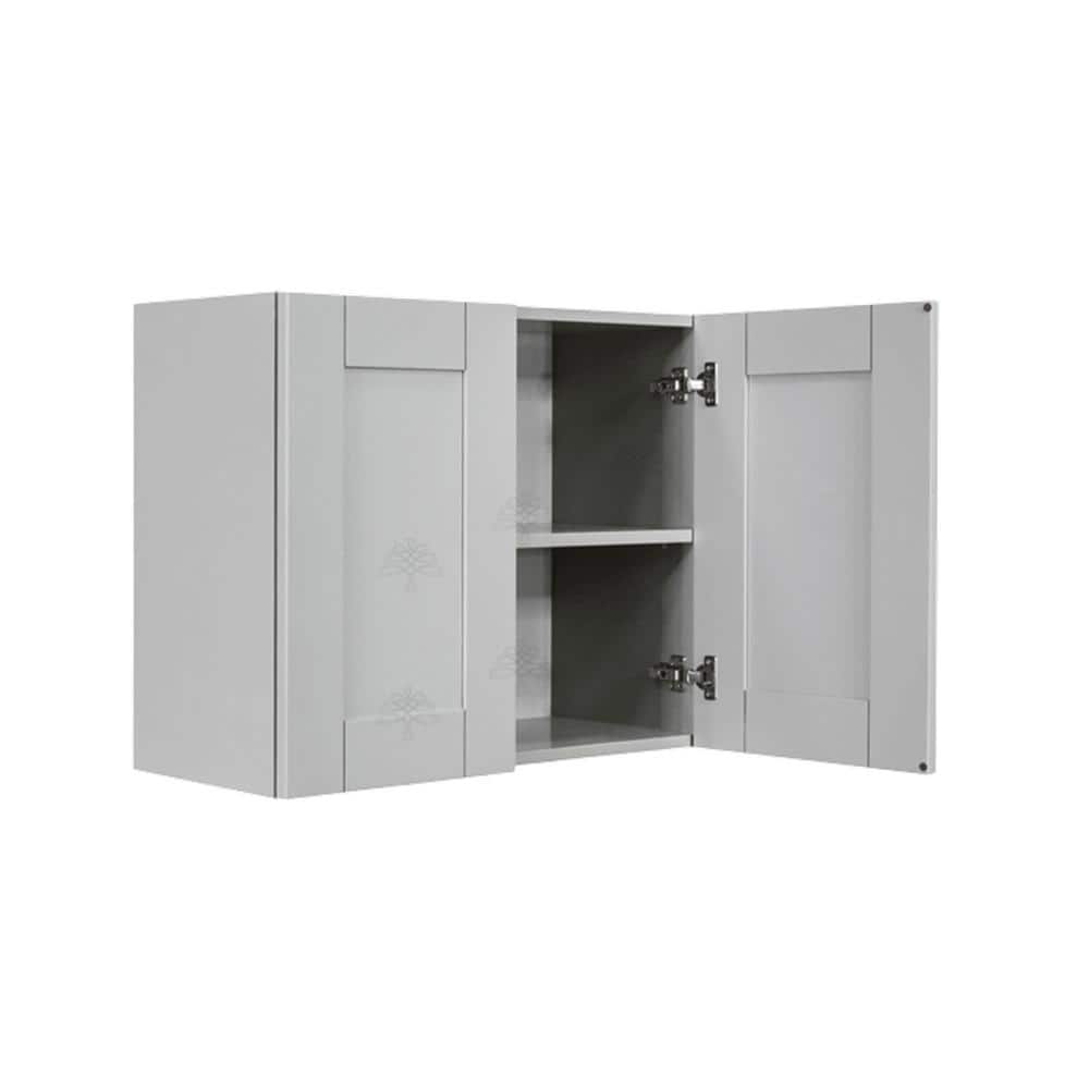LIFEART CABINETRY Anchester Assembled 36x21x24 in. Wall Cabinet with 2 Doors 1 Shelf in Light Gray