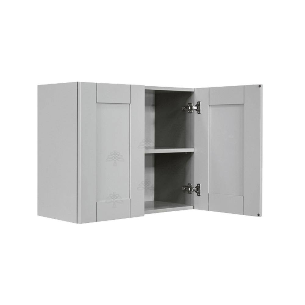 LIFEART CABINETRY Anchester Assembled 36x24x24 in. Wall Cabinet with 2 Doors 1 Shelf in Light Gray