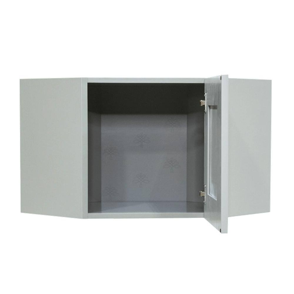 LIFEART CABINETRY Anchester Assembled 24x12x12 in. Wall Diagonal Cabinet with 1 Door in Light Gray