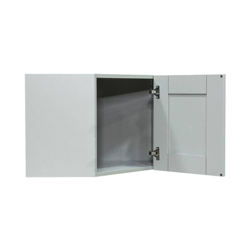 LIFEART CABINETRY Anchester Assembled 24x15x12 in. Wall Diagonal Cabinet with 1 Door in Light Gray